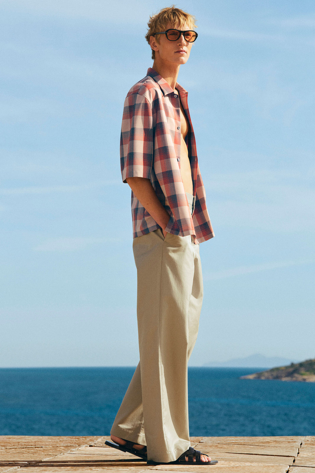 CAMISA A CUADROS - BEIGE / NARANJA / A CUADROS | Lookbook