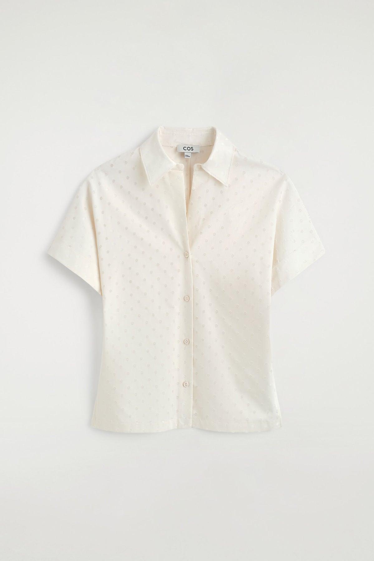 CAMISA DE ALGODÓN JACQUARD DE LUNARES - BLANCO / LUNARES | DescriptiveStillLife
