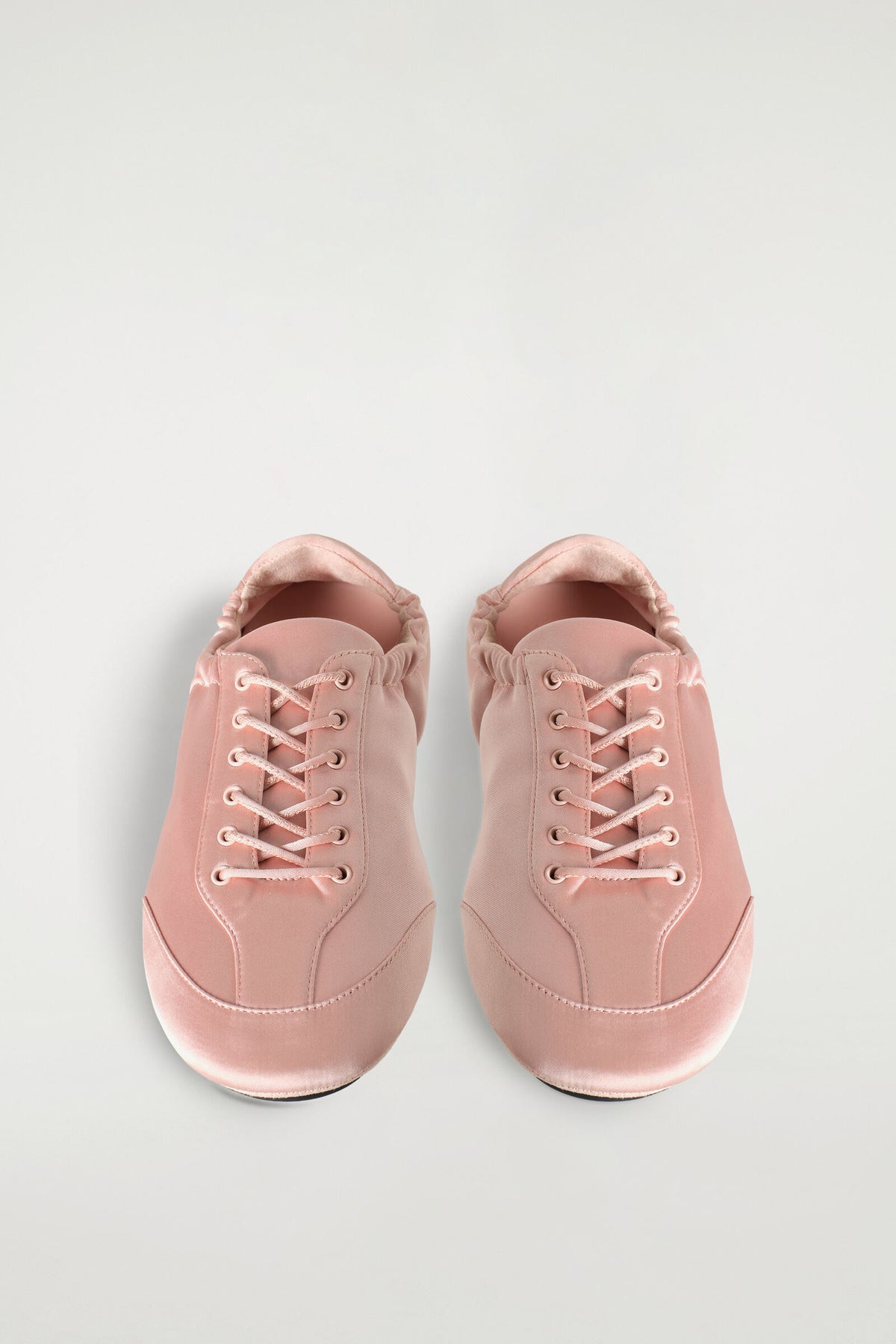 TENIS DE BALLET DE SATÍN Y GAMUZA - ROSADO POLVO | 