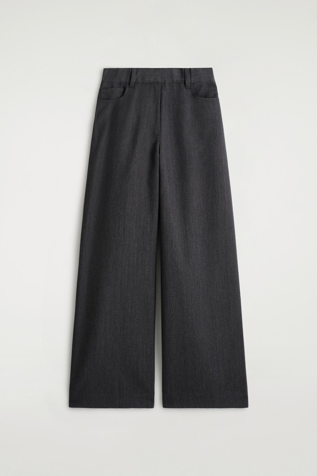 PANTALONES DE PIERNA ANCHA DE MEZCLA DE LANA REGULAR - NEGRO - StillMedia/DescriptiveStillLife