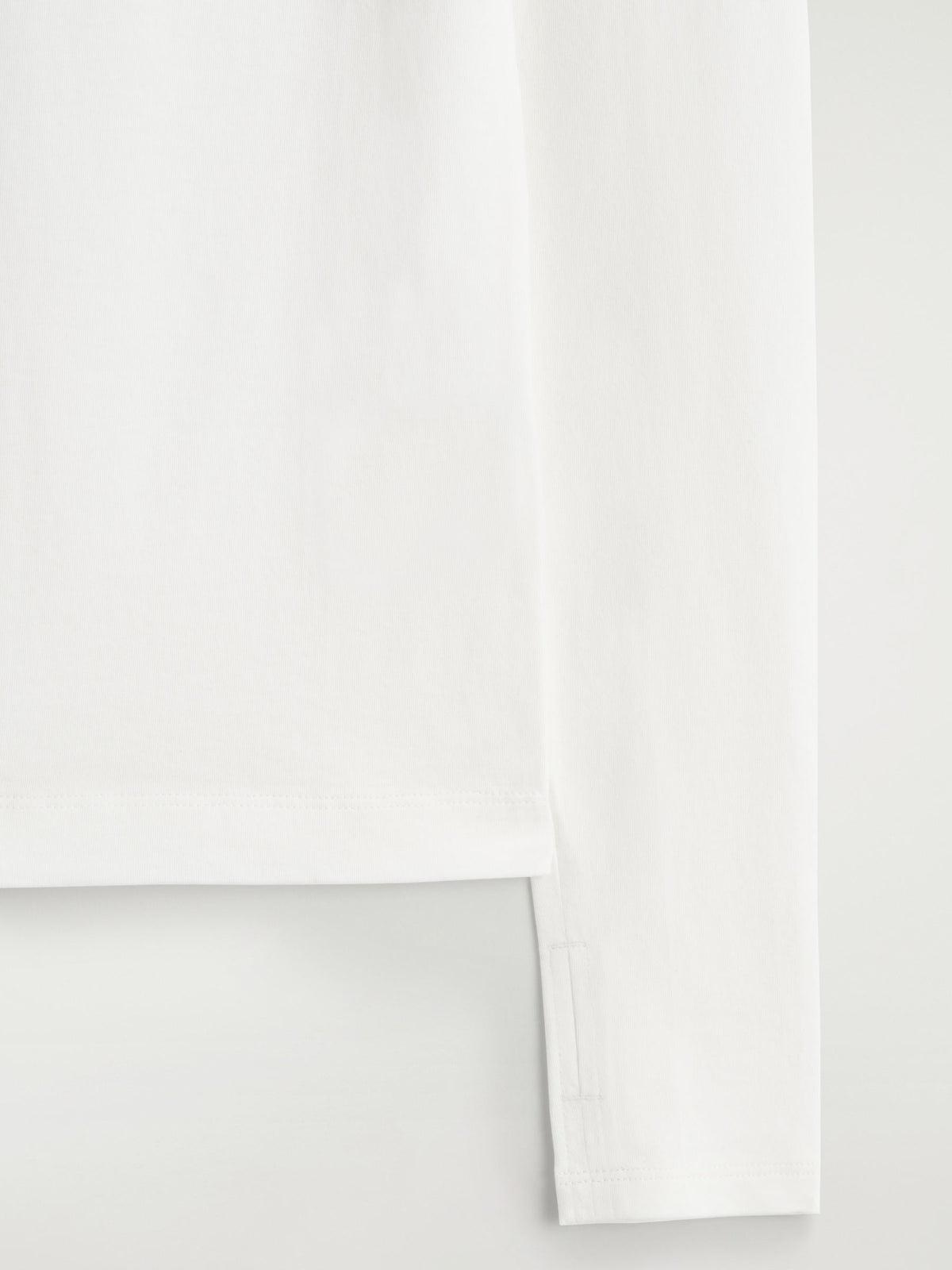 CAMISETA DE ALGODÓN DE MANGA LARGA - BLANCO