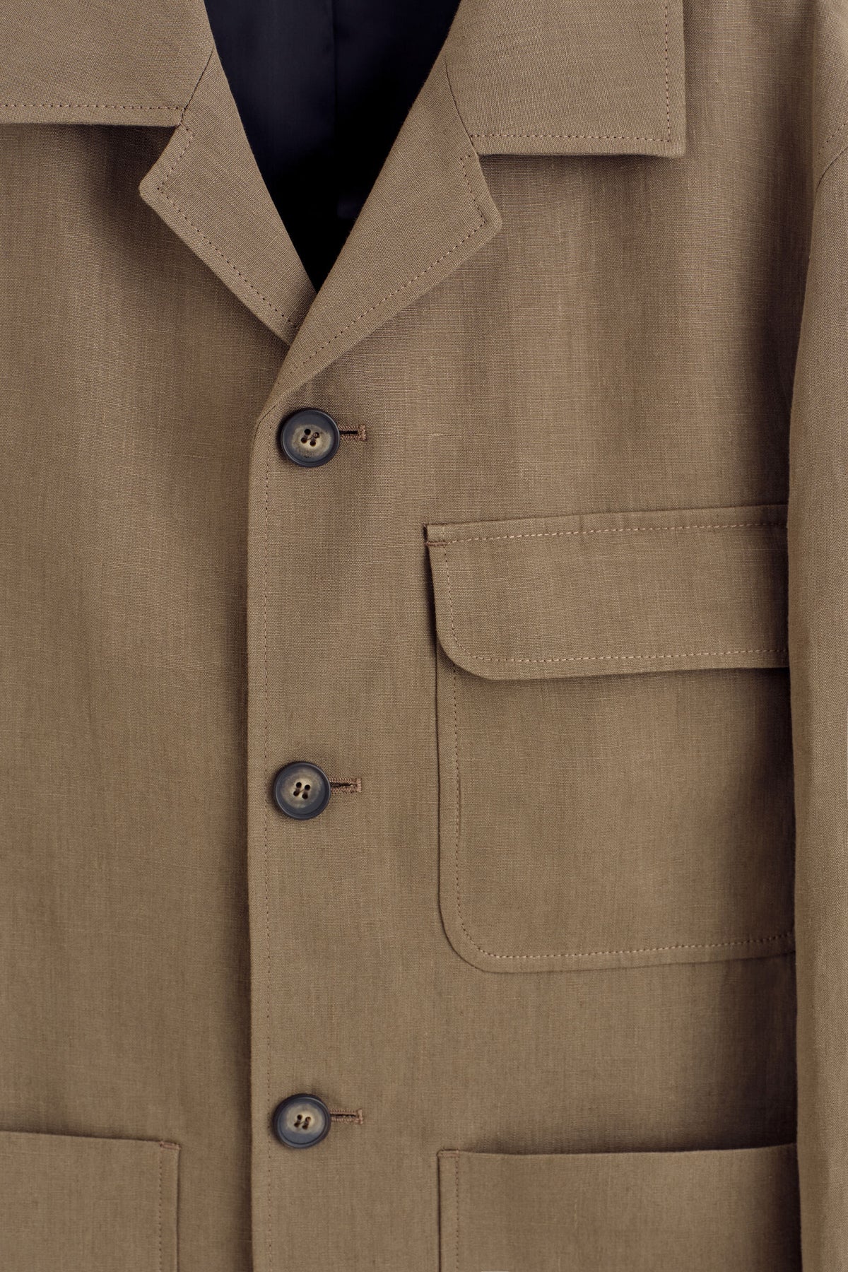 BLAZER DE LINO SIN ESTRUCTURA - BEIGE | DescriptiveDetail