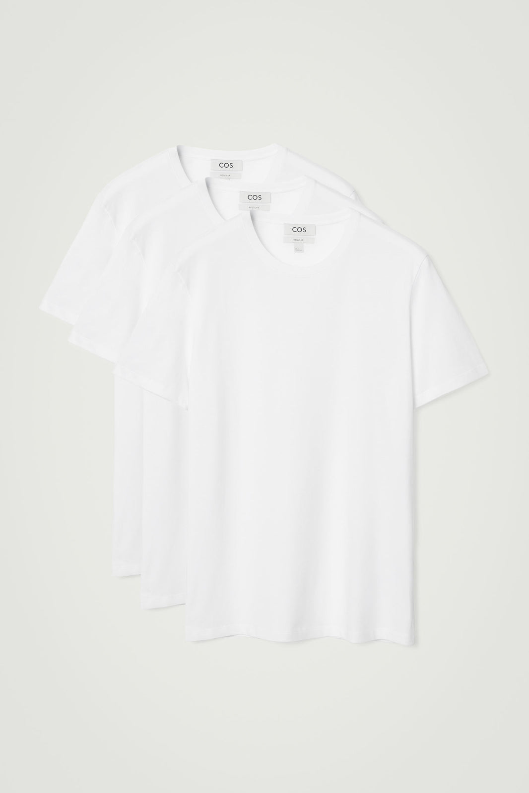 3-PACK DE CAMISETAS DE ALGODÓN CON CUELLO REDONDO - BLANCO | DescriptiveStillLife