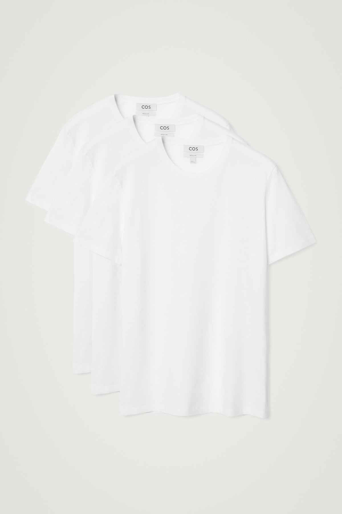 3-PACK DE CAMISETAS DE ALGODÓN CON CUELLO REDONDO - BLANCO | DescriptiveStillLife