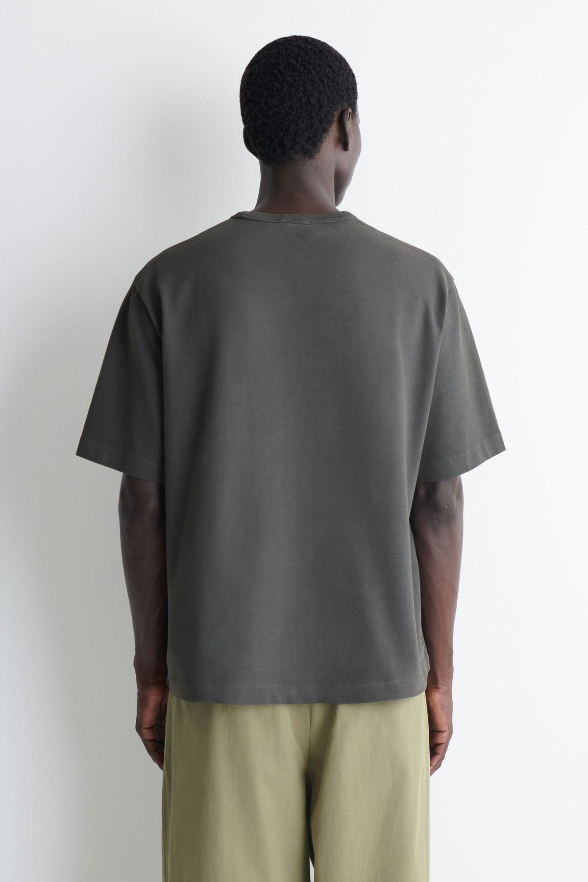 CAMISETA DE ALGODÓN RELAJADO LAVADO - CARBÓN