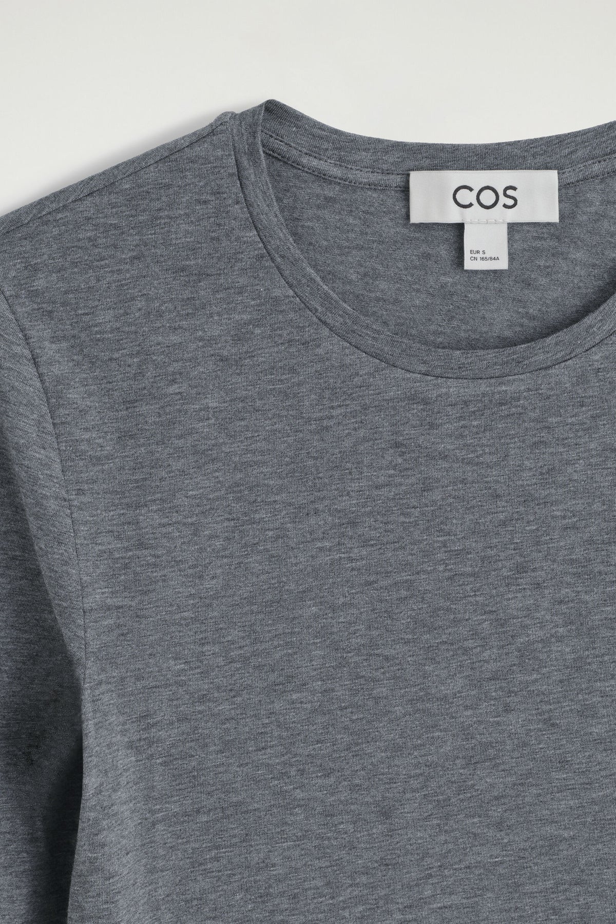 CAMISETA DE ALGODÓN DE MANGA LARGA - GRIS MÉLANGE
