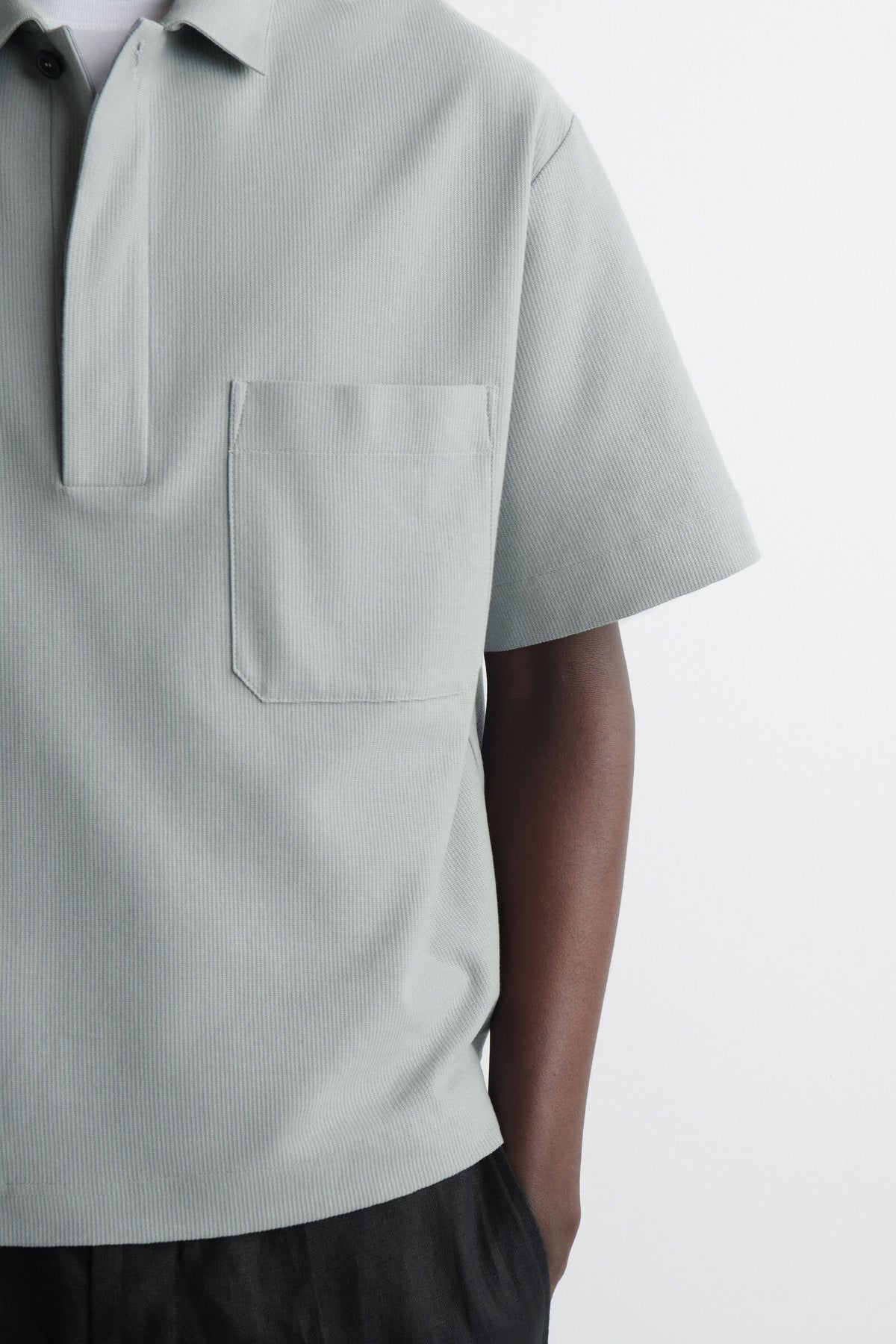 CAMISA DE POLO DE ALGODÓN-PIQUÉ - GRIS