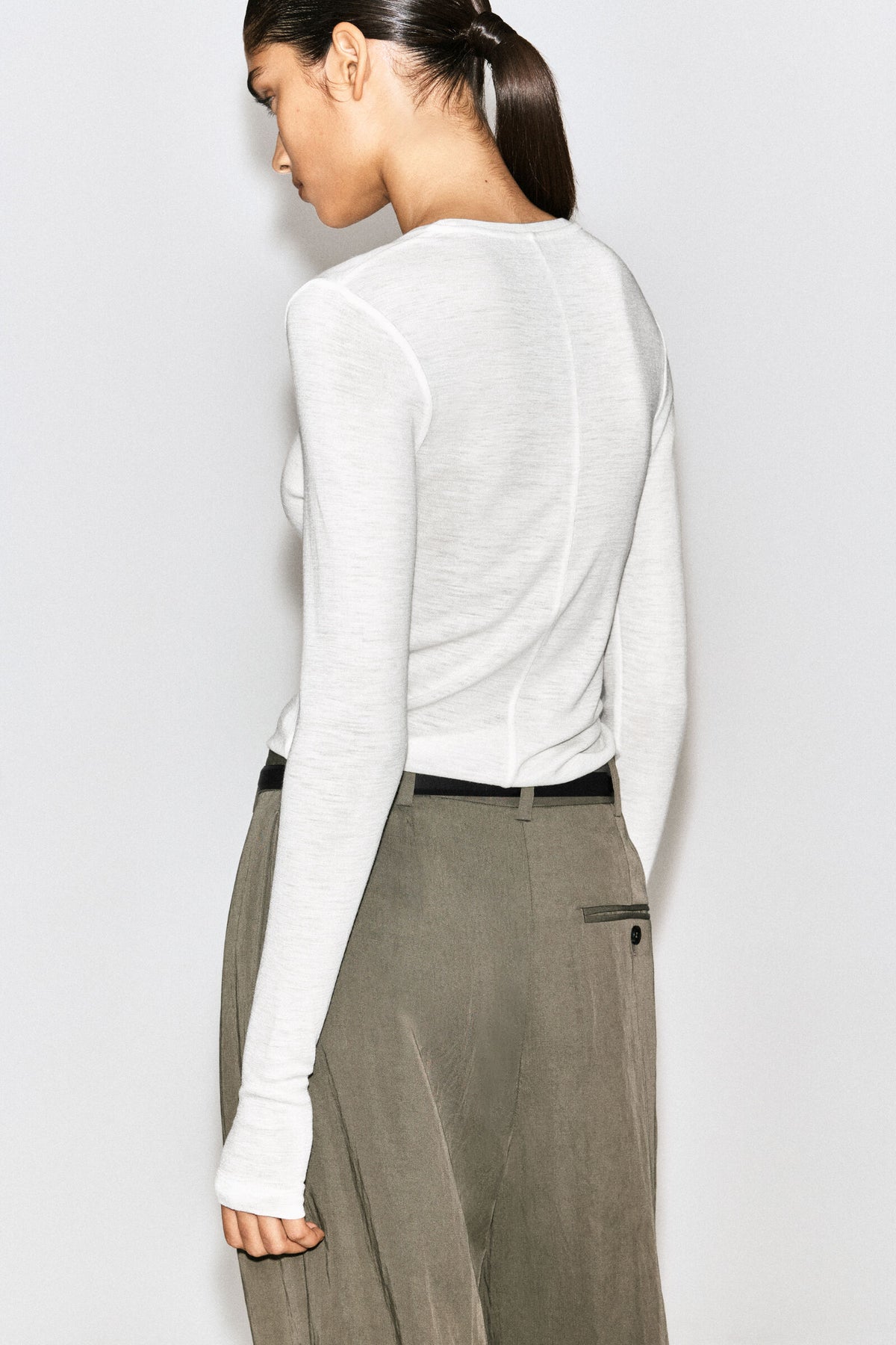 TOP DE LANA MERINO SLIM - CREMA