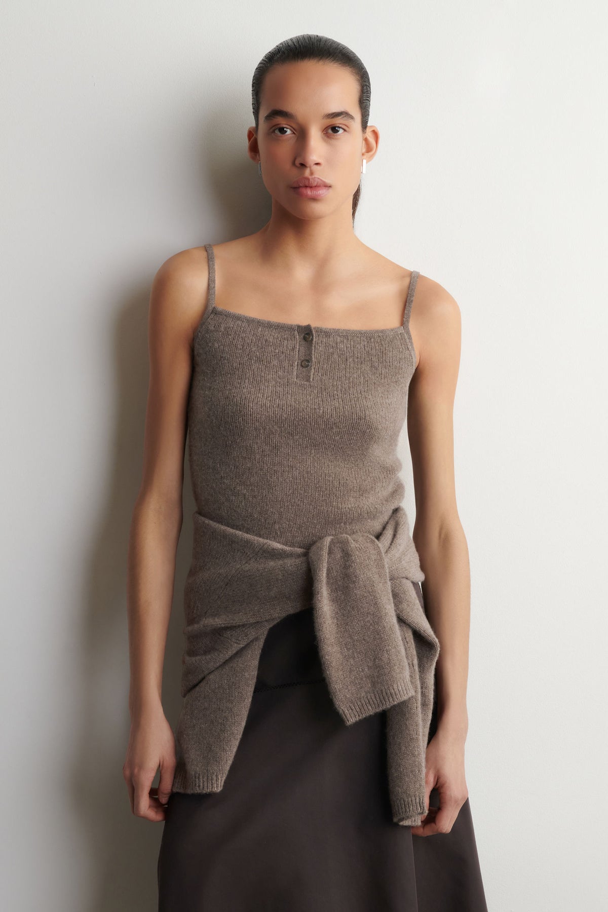 TOP TIRANTES 100% CASHMERE - MARRÓN JASPEADO - StillMedia/Lookbook