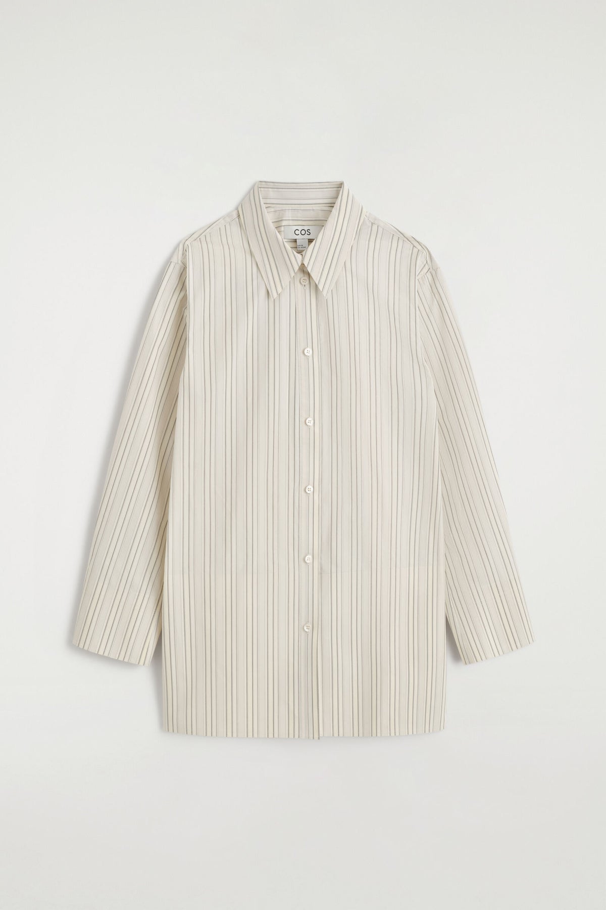 CAMISA DE ALGODÓN CON PANELES UNIDOS - MARFIL / GRIS / RAYADO | DescriptiveStillLife