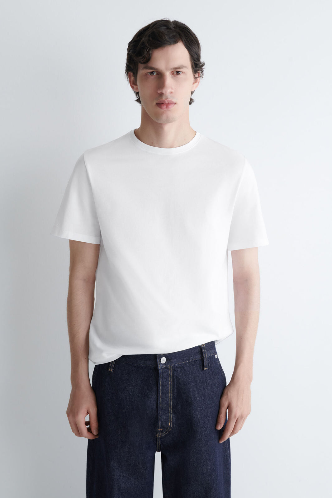 3-PACK DE CAMISETAS DE ALGODÓN CON CUELLO REDONDO - AZUL MARINO / BLANCO / GRIS
