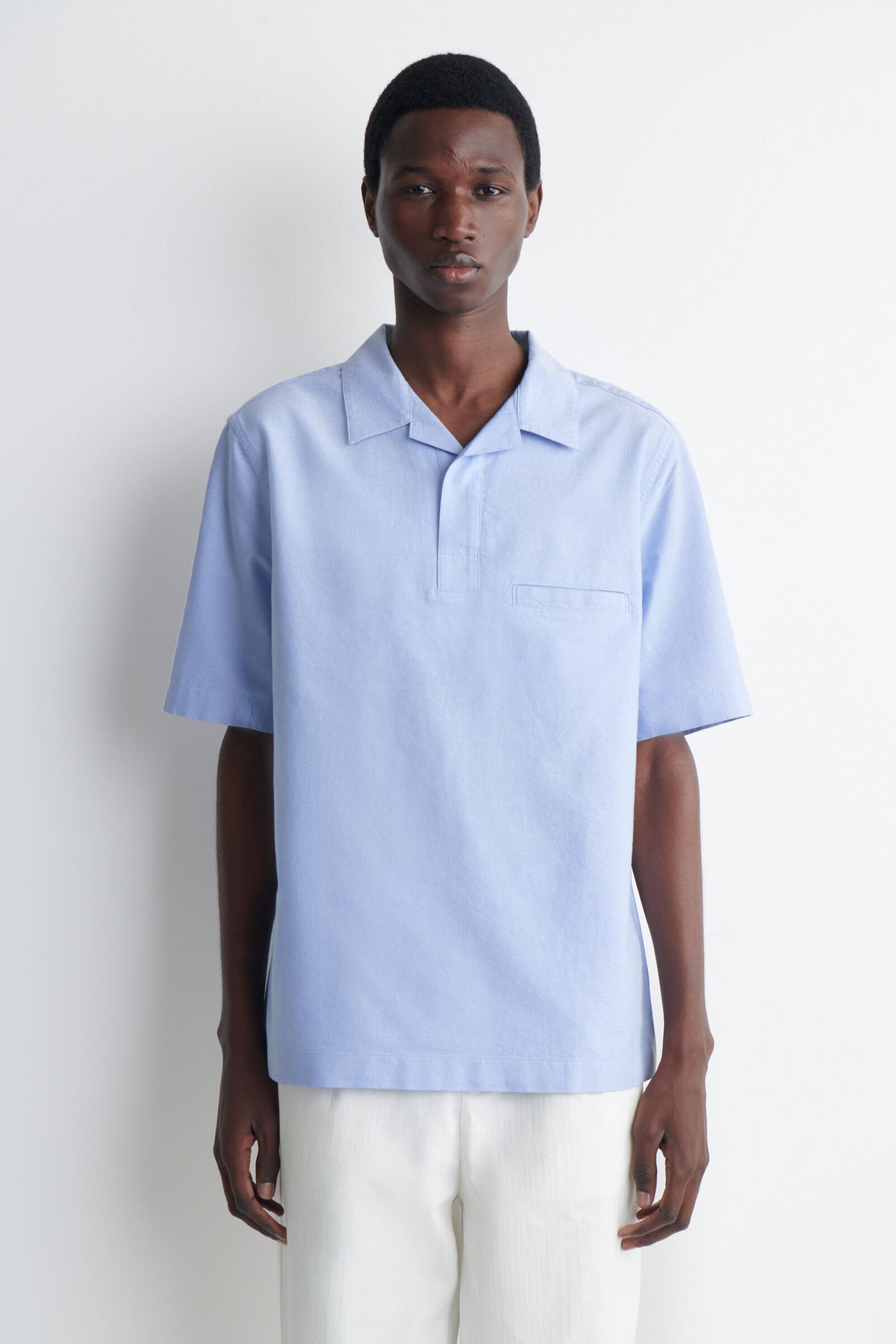 CAMISA DE ALGODÓN OXFORD - AZUL CLARO