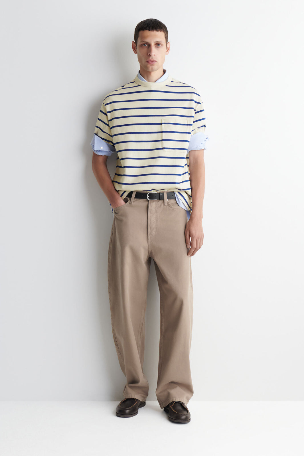 JEANS MALLOW RELAXED-FIT BARREL-LEG - BEIGE