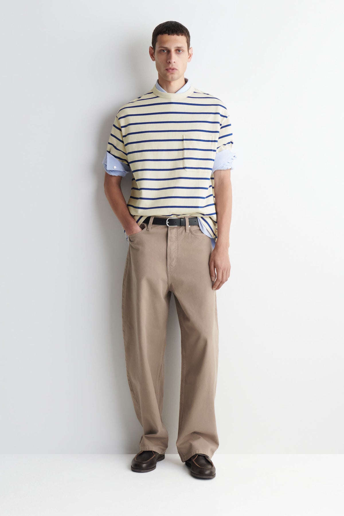 JEANS MALLOW RELAXED-FIT BARREL-LEG - BEIGE