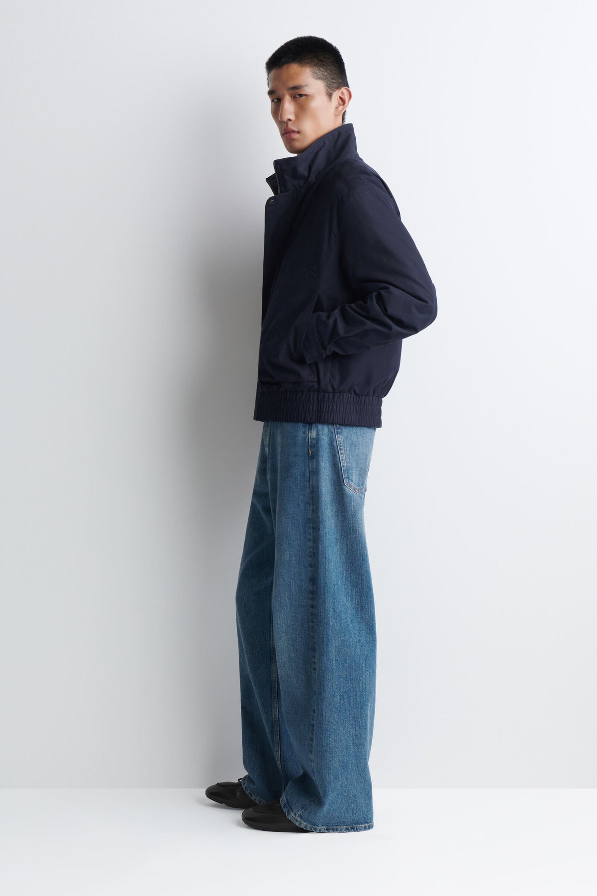 CHAQUETA BOMBER ACOLCHADA DE CUELLO ALTO - AZUL MARINO