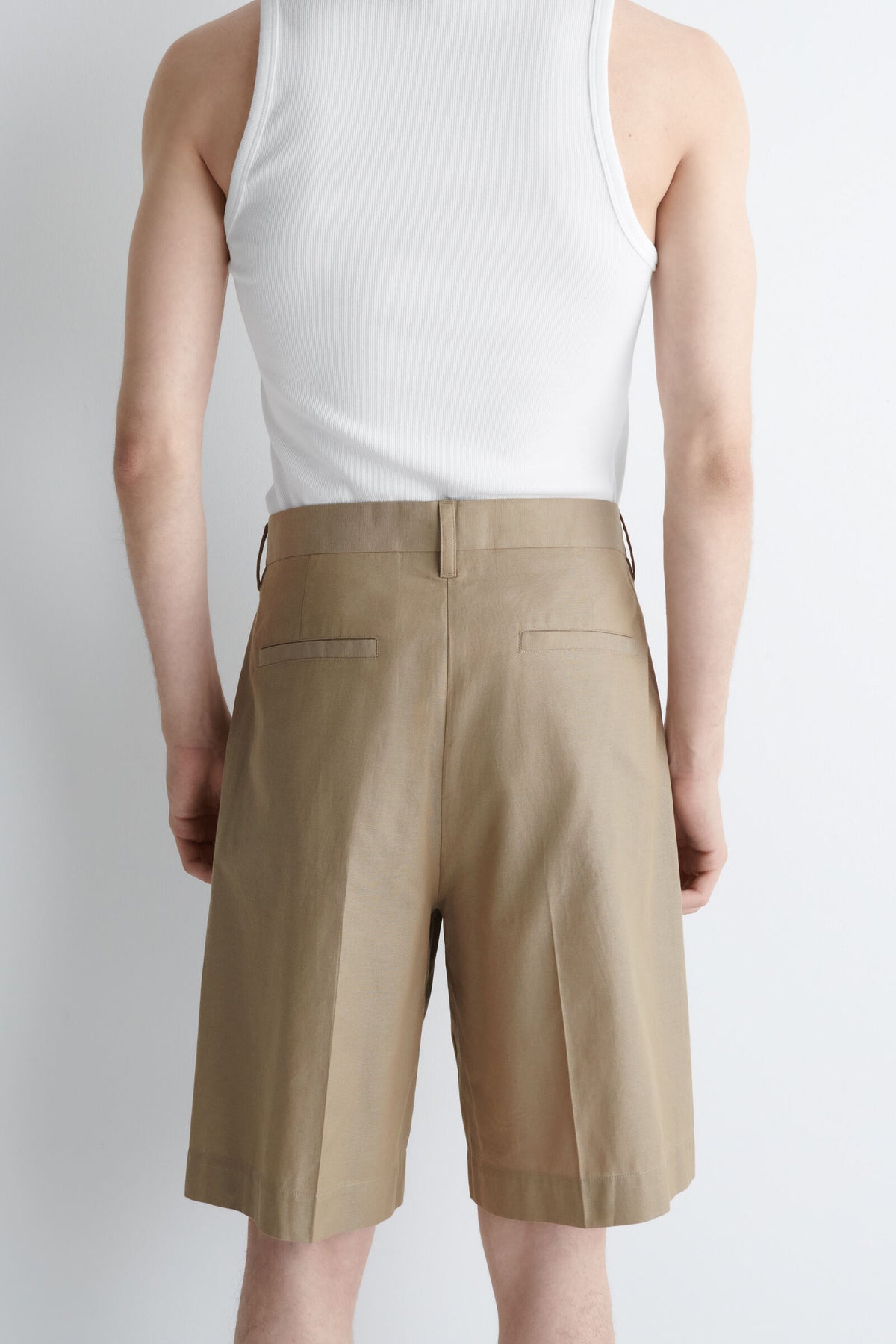 SHORTS DE ALGODÓN TEXTURIZADO - BEIGE