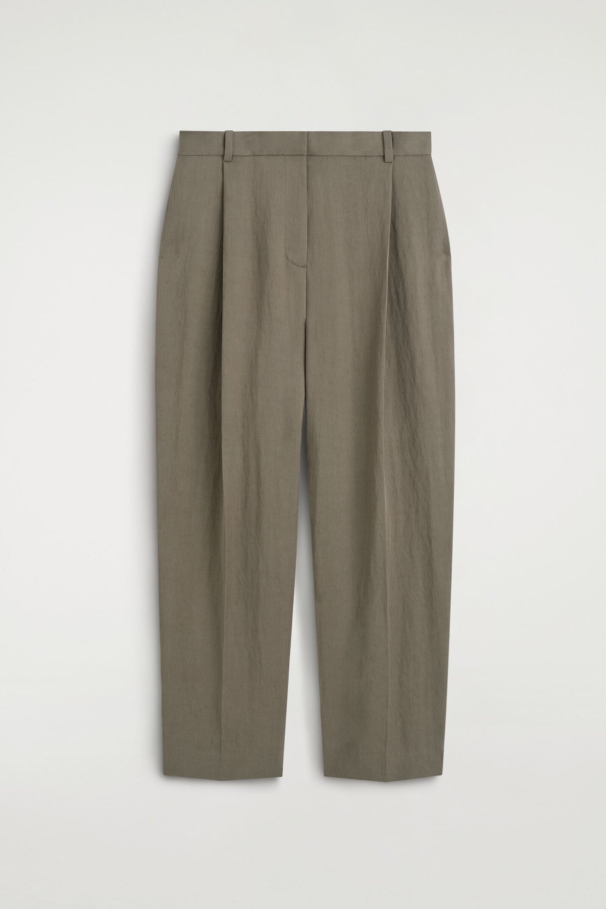 PANTALONES FLUIDOS PLISADOS DE PIERNA RECTA - BEIGE OSCURO | DescriptiveStillLife