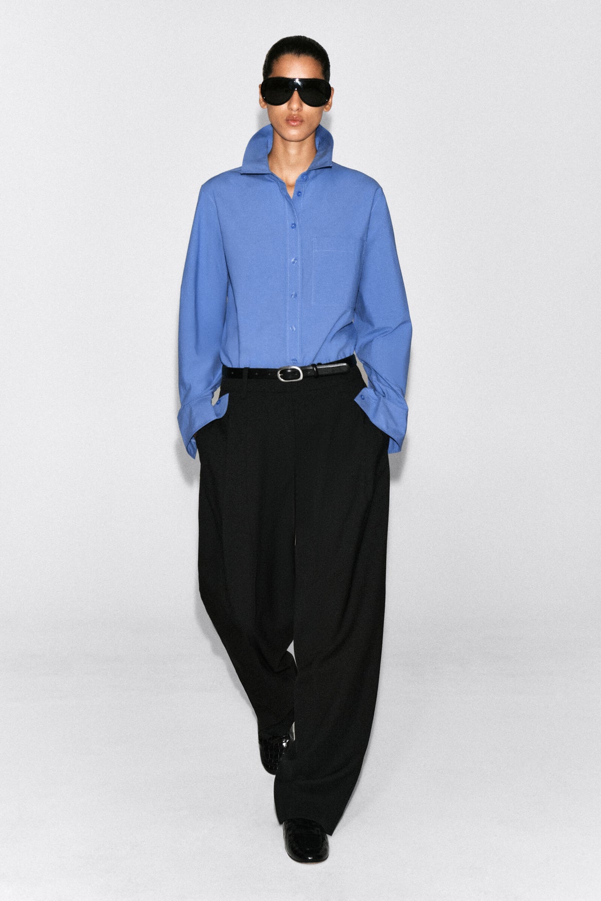 CAMISA DE ALGODÓN PIMA  - AZUL