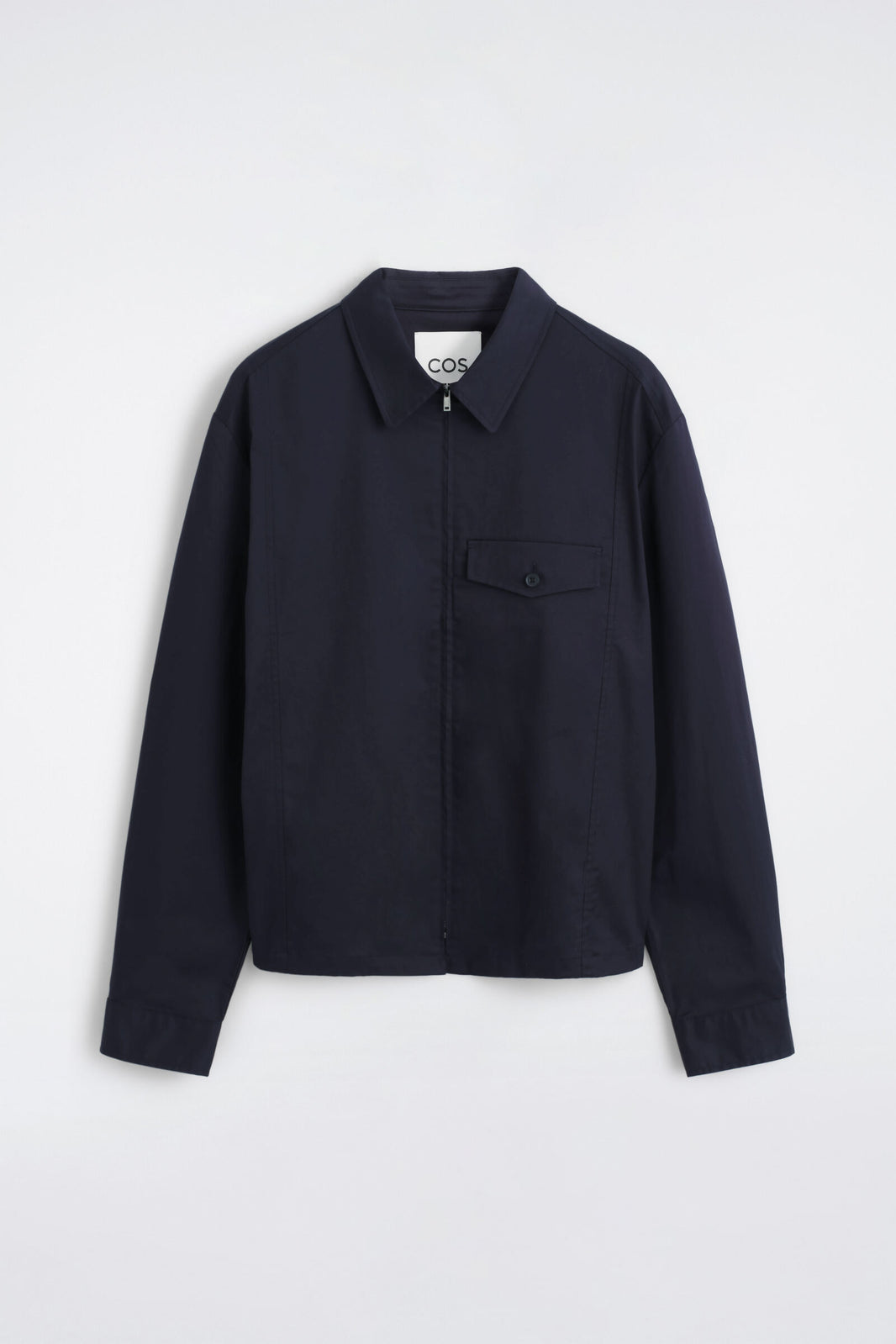 SOBRECAMISA DE ALGODÓN CON CIERRE DE CREMALLERA - AZUL MARINO | DescriptiveStillLife