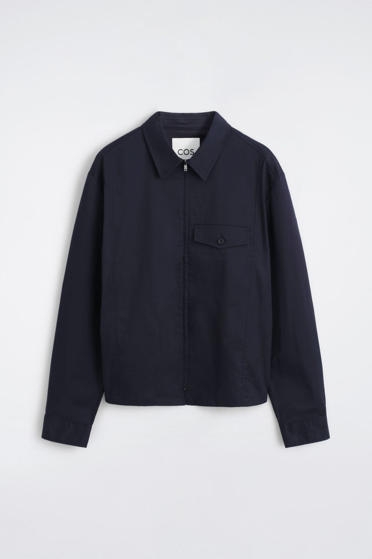 SOBRECAMISA DE ALGODÓN CON CIERRE DE CREMALLERA - AZUL MARINO | DescriptiveStillLife