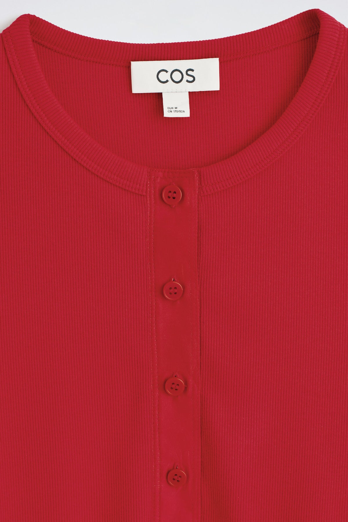 CAMISETA HENLEY ACANALADA - ROJO | DescriptiveDetail