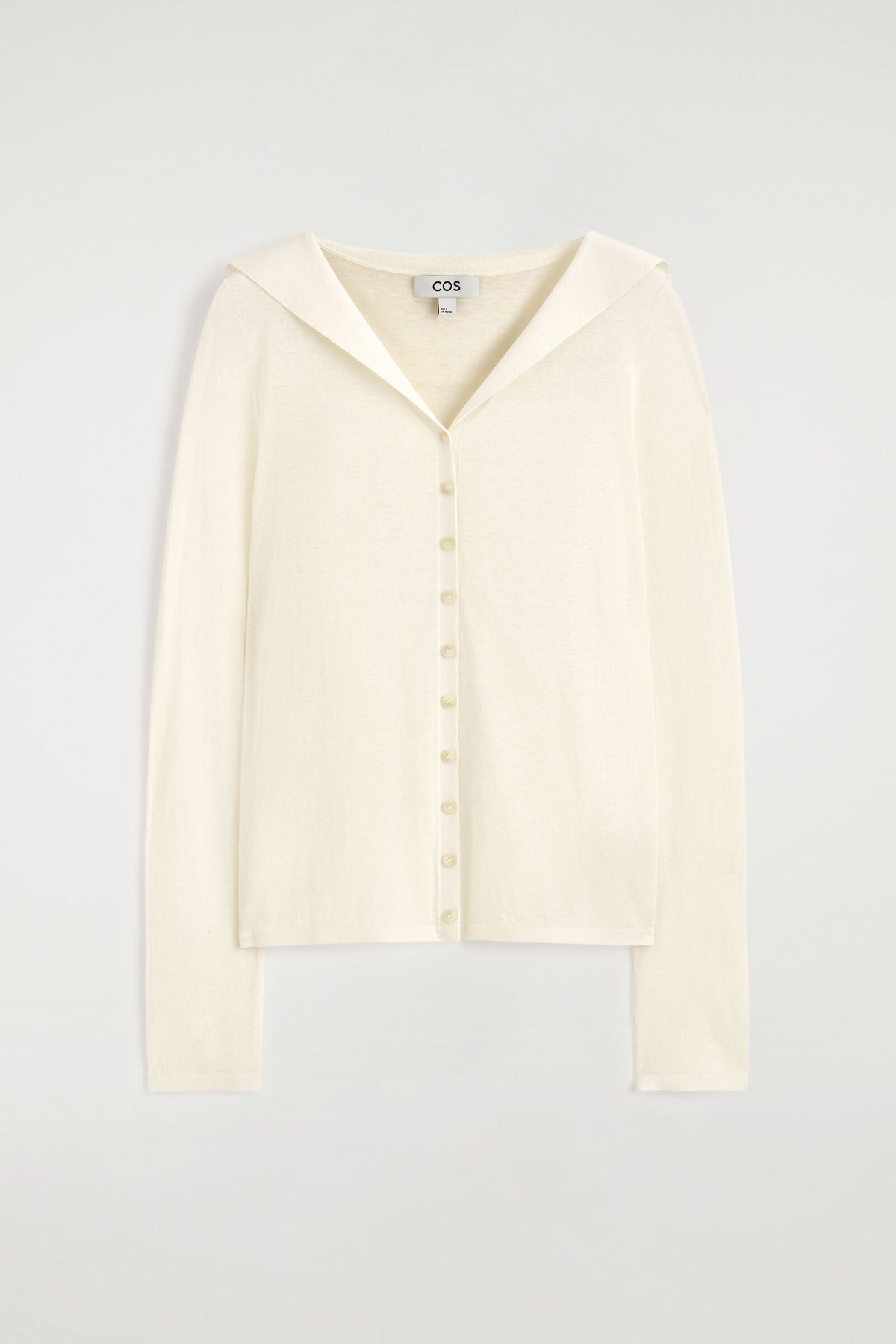 CAMISA DE ALGODÓN Y SEDA TEJIDA CON CUELLO DE MARINERO - CREMA | DescriptiveStillLife