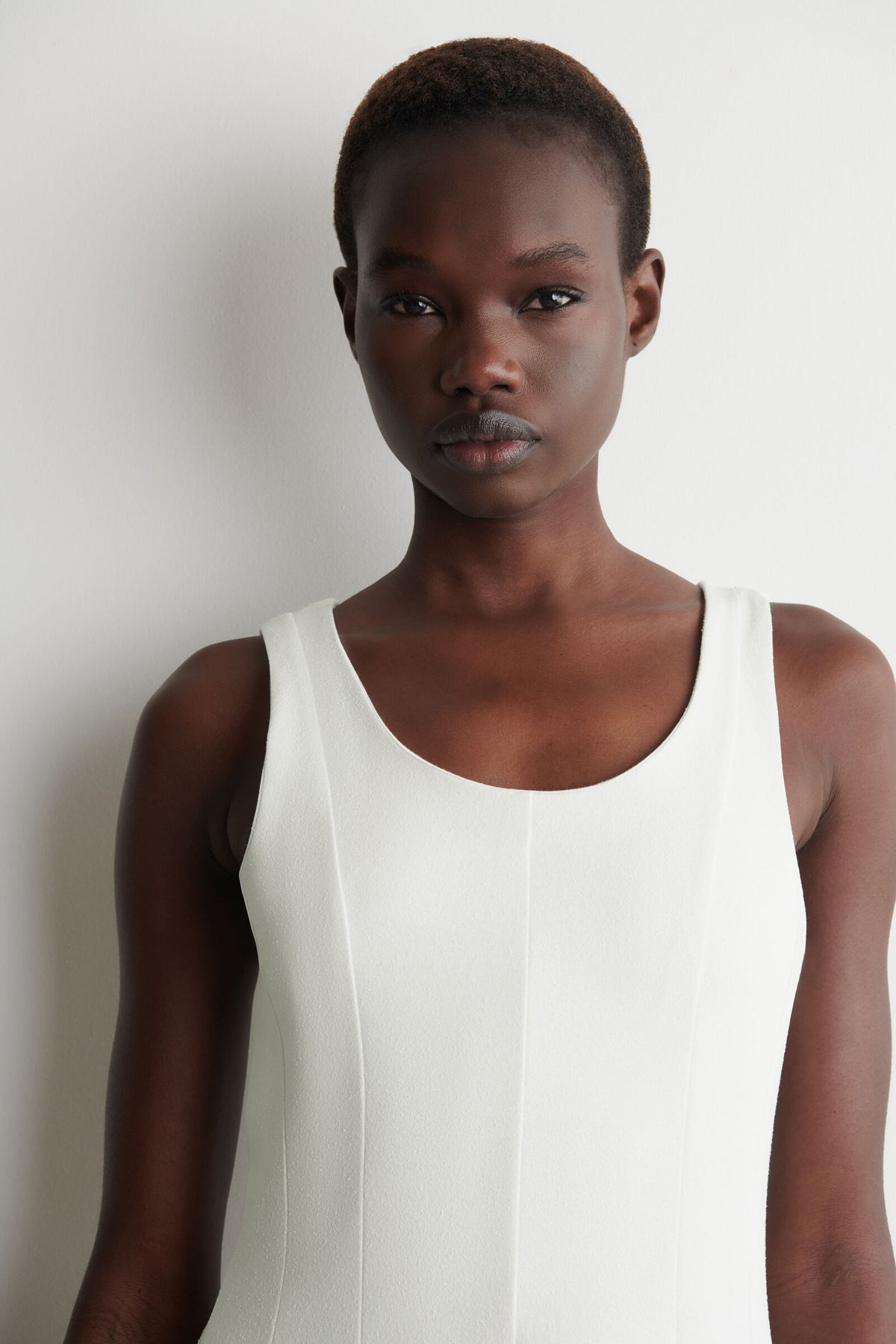 VESTIDO MIDI DE ALGODÓN ESCULPIDO - BLANCO - StillMedia/Lookbook