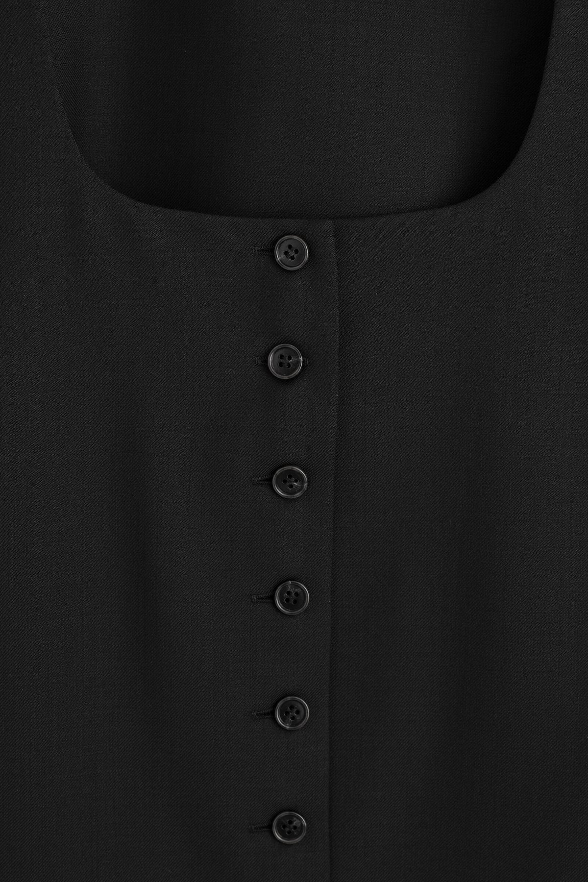 VESTIDO MINI DE LANA CON BOTONES - NEGRO | DescriptiveDetail