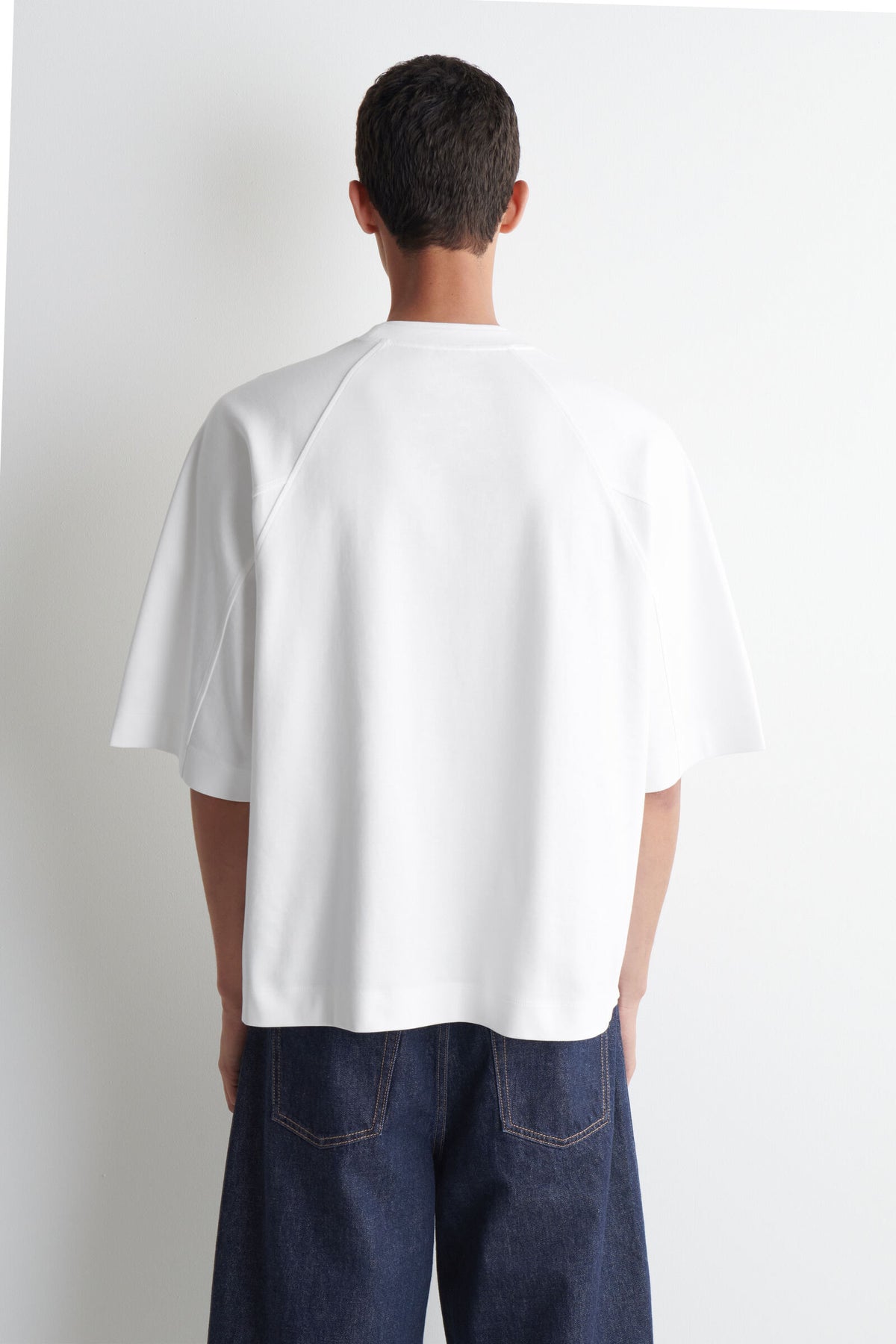 CAMISETA DE ALGODÓN INTERLOCK OVERSIZED - BLANCO