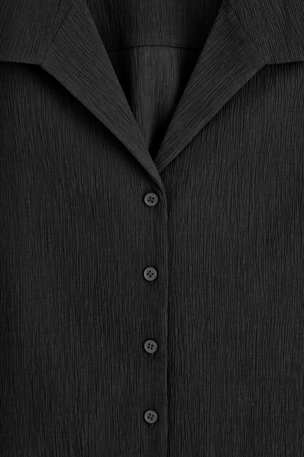 CAMISA DE JERSEY ARRUGADO - NEGRO | DescriptiveDetail