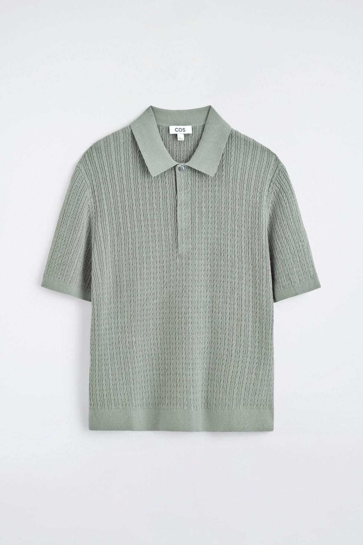 POLO DE ALGODÓN Y LINO TEJIDO EN TRENZAS - GRIS | DescriptiveStillLife