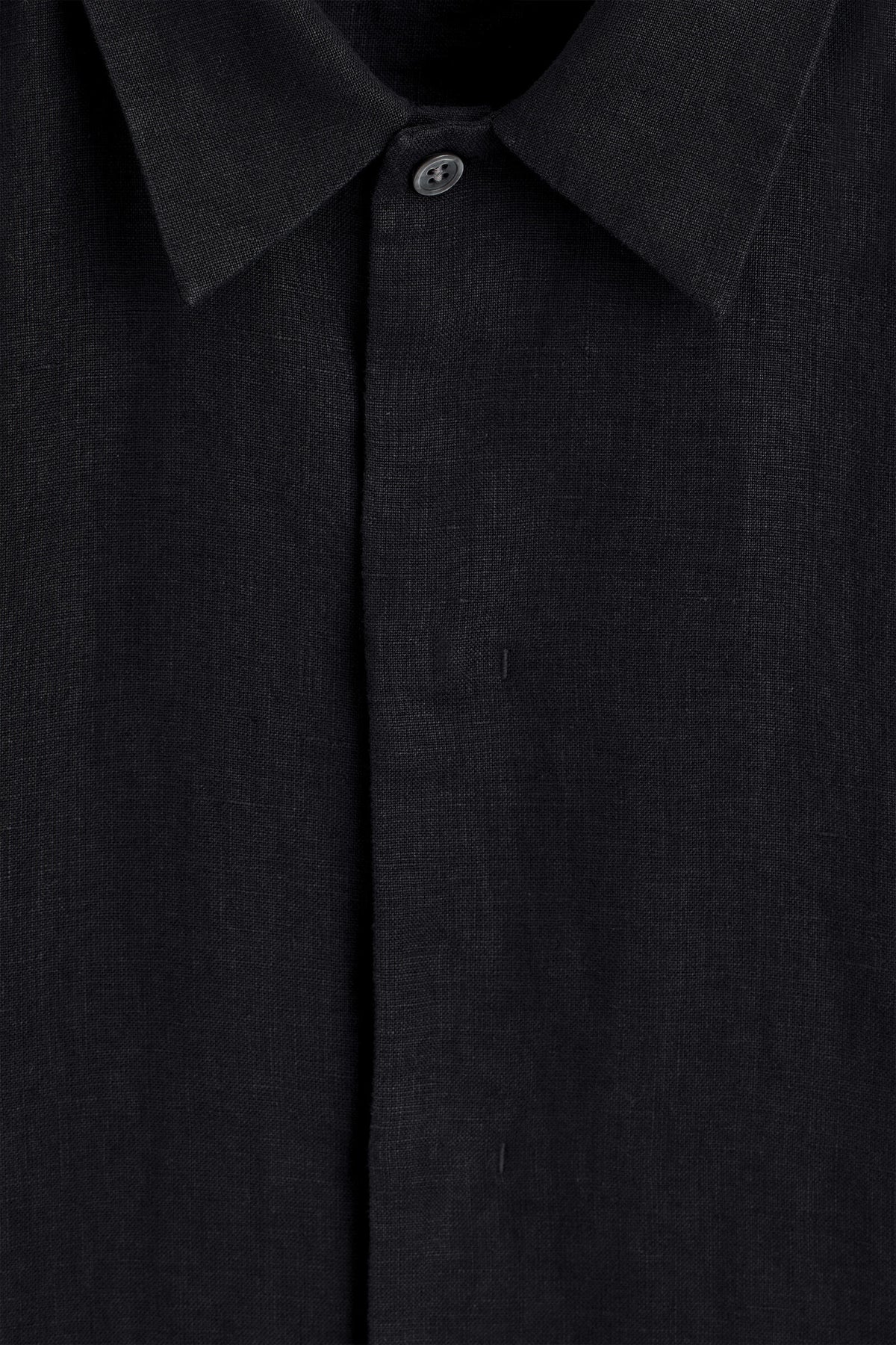 CAMISA DE LINO DE MANGA CORTA - NEGRO - StillMedia/DescriptiveDetail