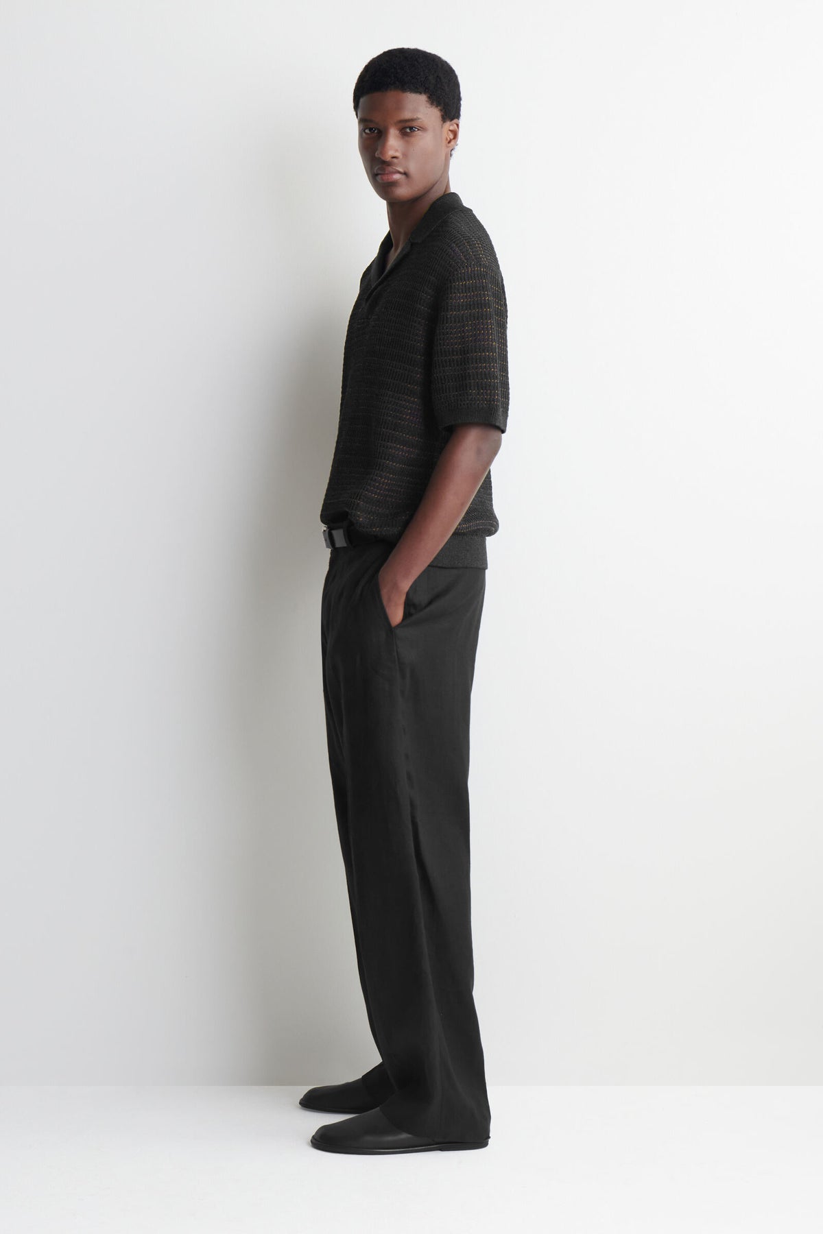POLO DE PUNTO ABIERTO A RAYAS - NEGRO / ÓXIDO / A RAYAS - StillMedia/Lookbook