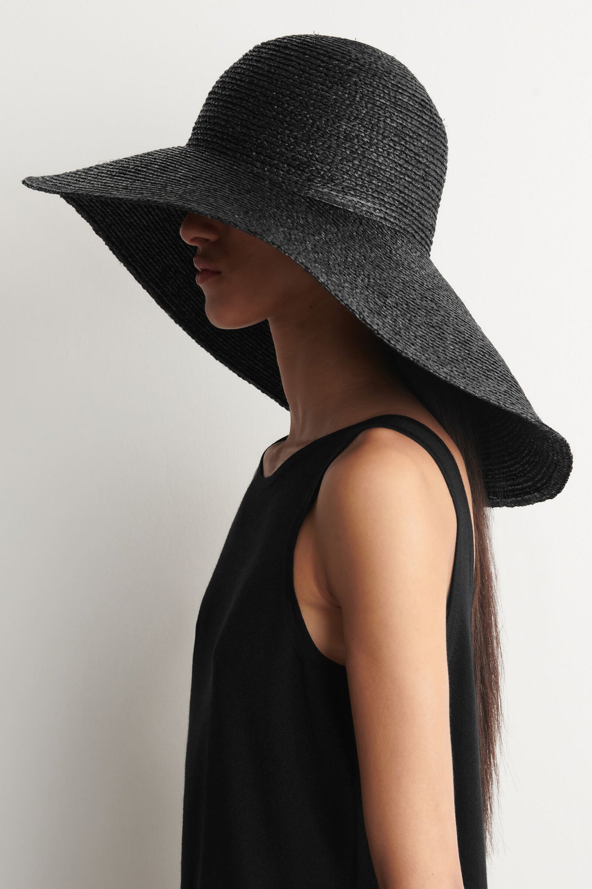SOMBRERO DE RAFIA DE ALAS ANCHAS - NEGRO - StillMedia/Lookbook