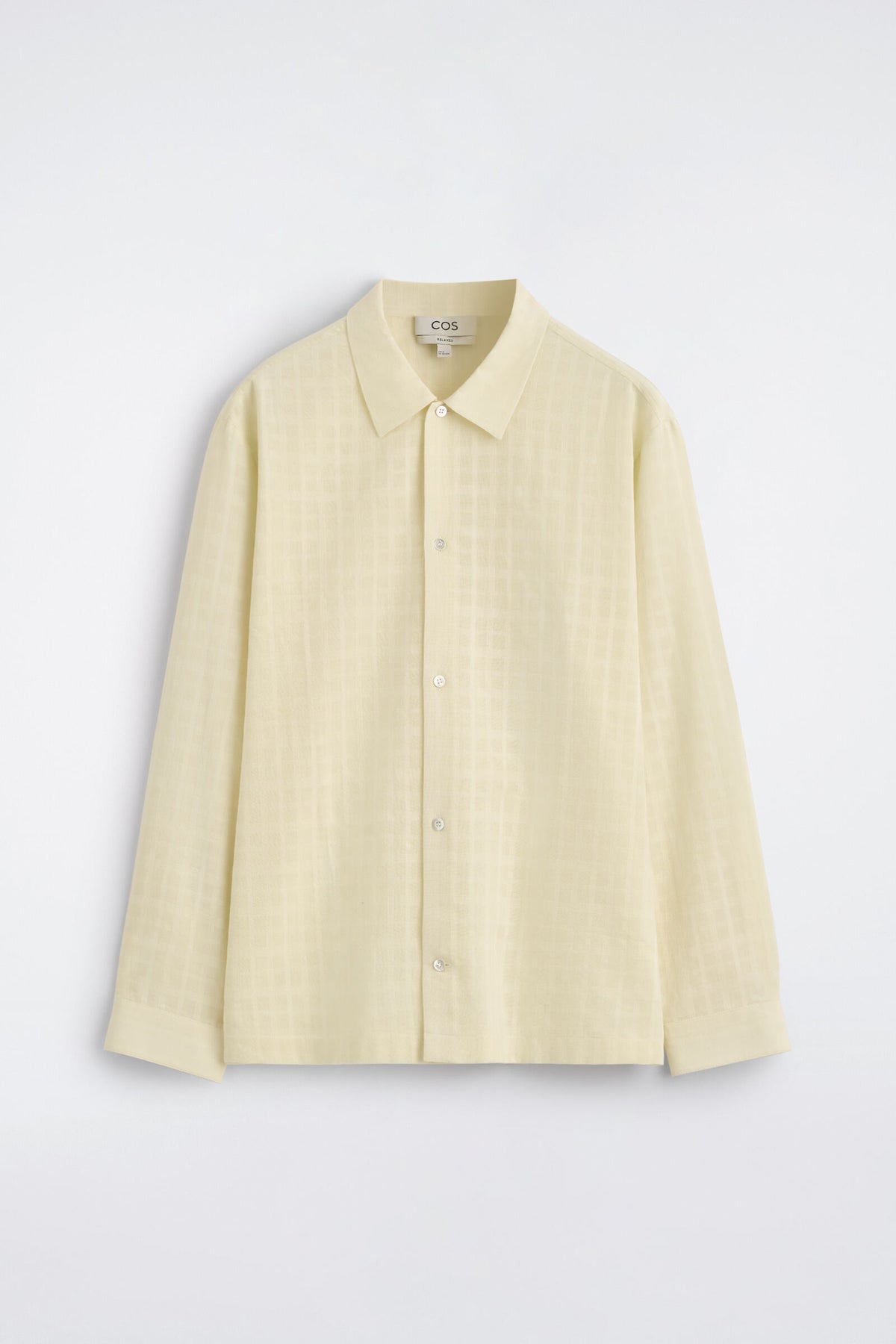 CAMISA DE ALGODÓN JACQUARD A CUADROS - AMARILLO MANTEQUILLA | DescriptiveStillLife
