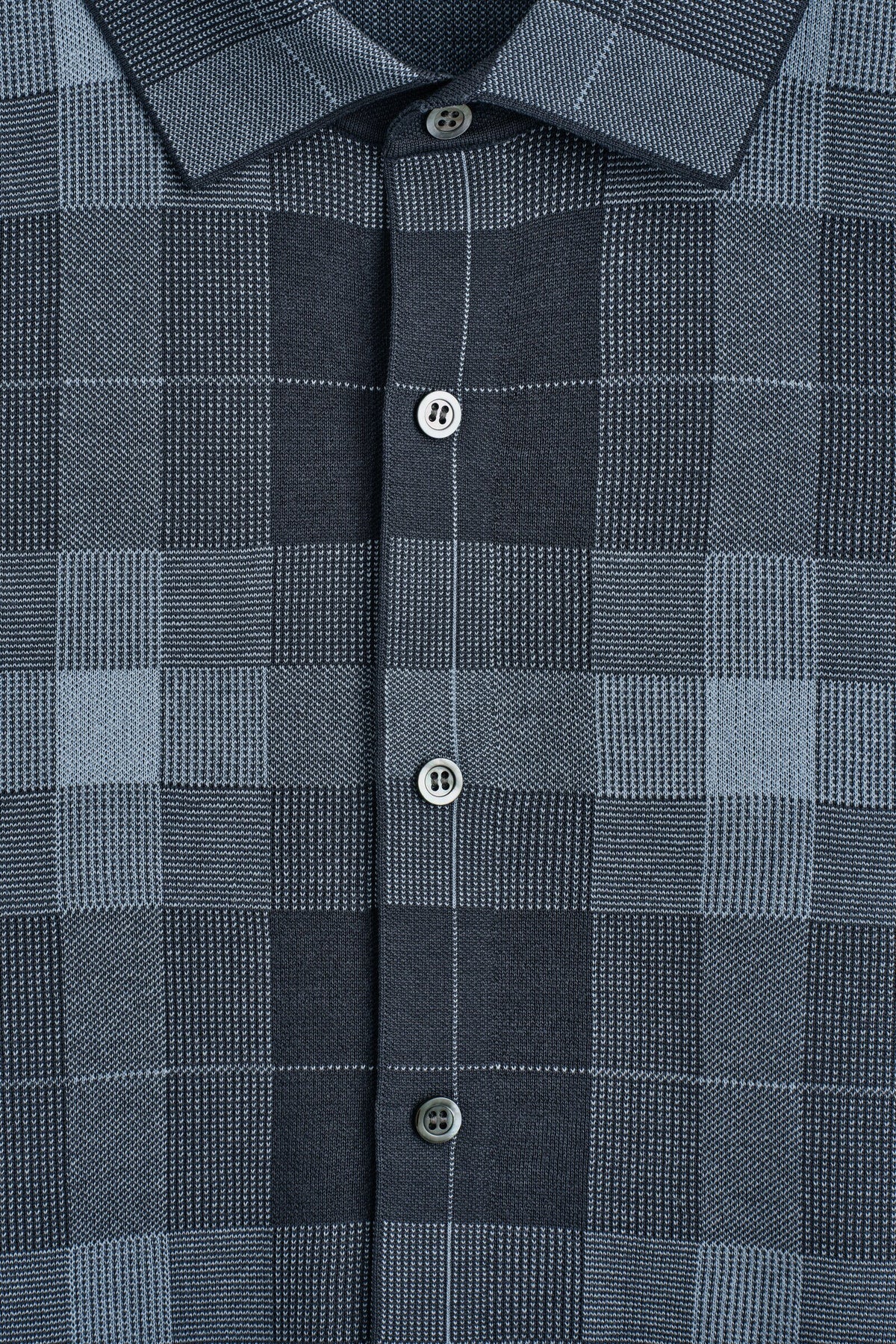 CAMISA DE ALGODÓN TEJIDO RELAJADO - AZUL MARINO / CUADROS - StillMedia/DescriptiveDetail