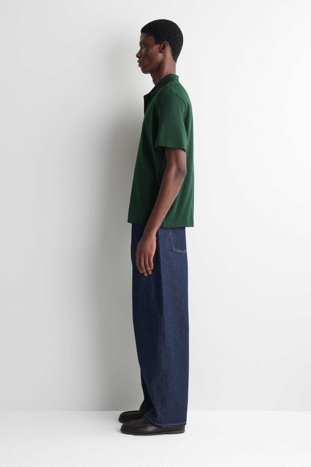 POLO DE ALGODÓN ENTRELAZADO - VERDE OSCURO