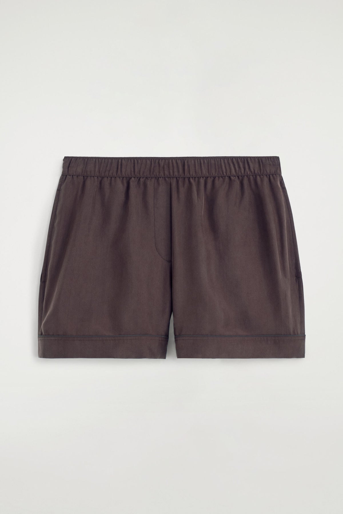 SHORTS DE SEDA CON ELÁSTICO - MARRÓN | DescriptiveStillLife
