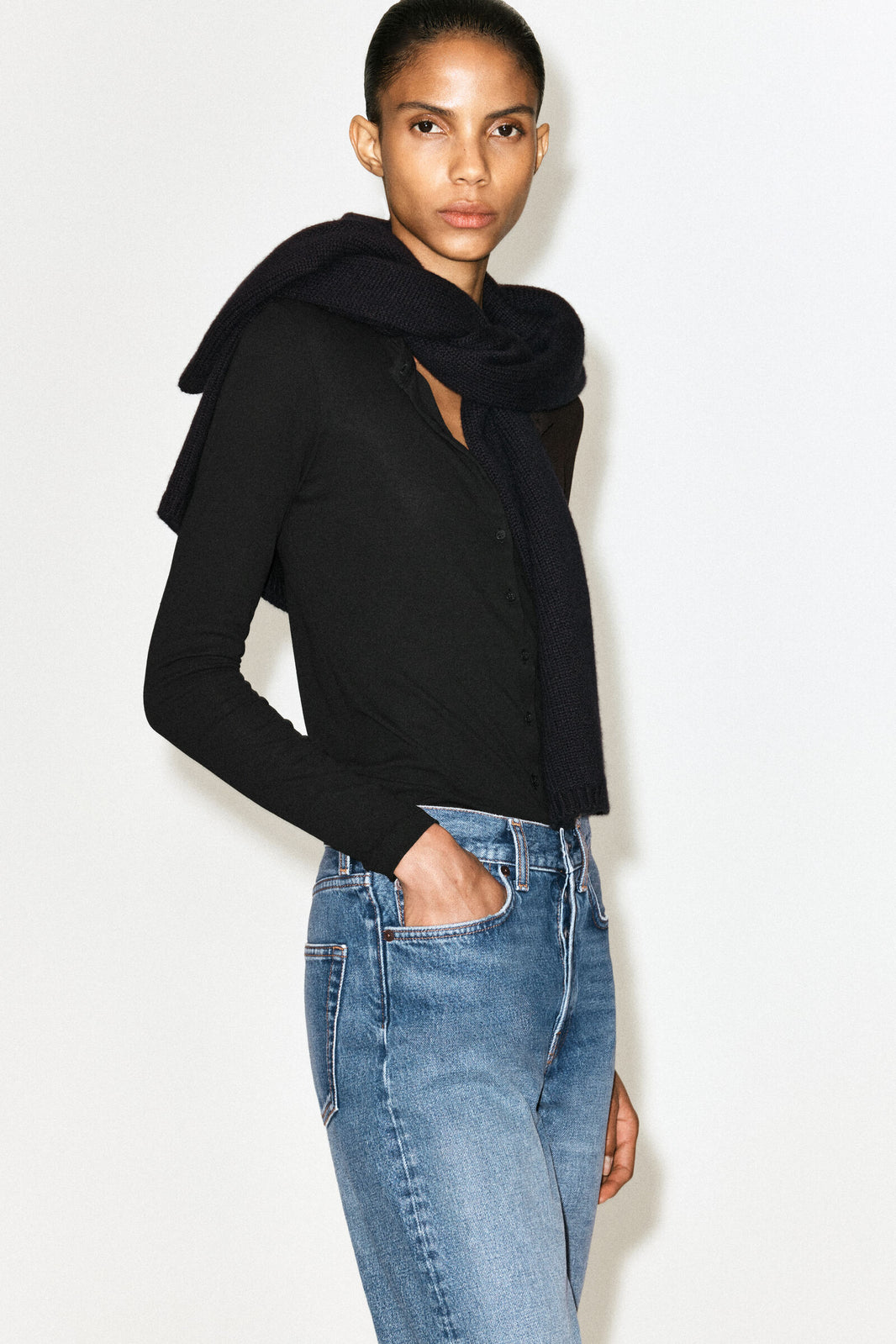 JEANS SLIM-LEG DE TUBERÍA  - AZUL