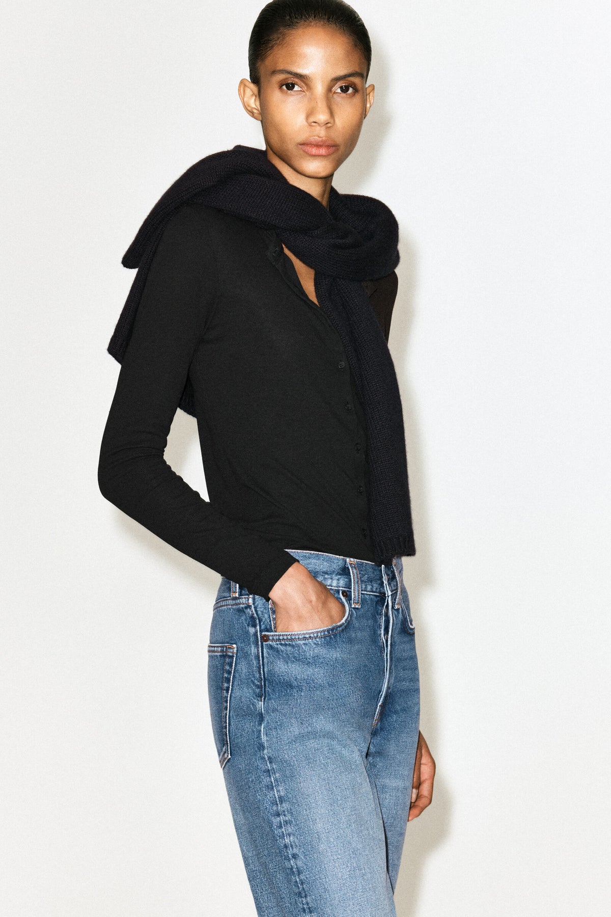 JEANS SLIM-LEG DE TUBERÍA  - AZUL
