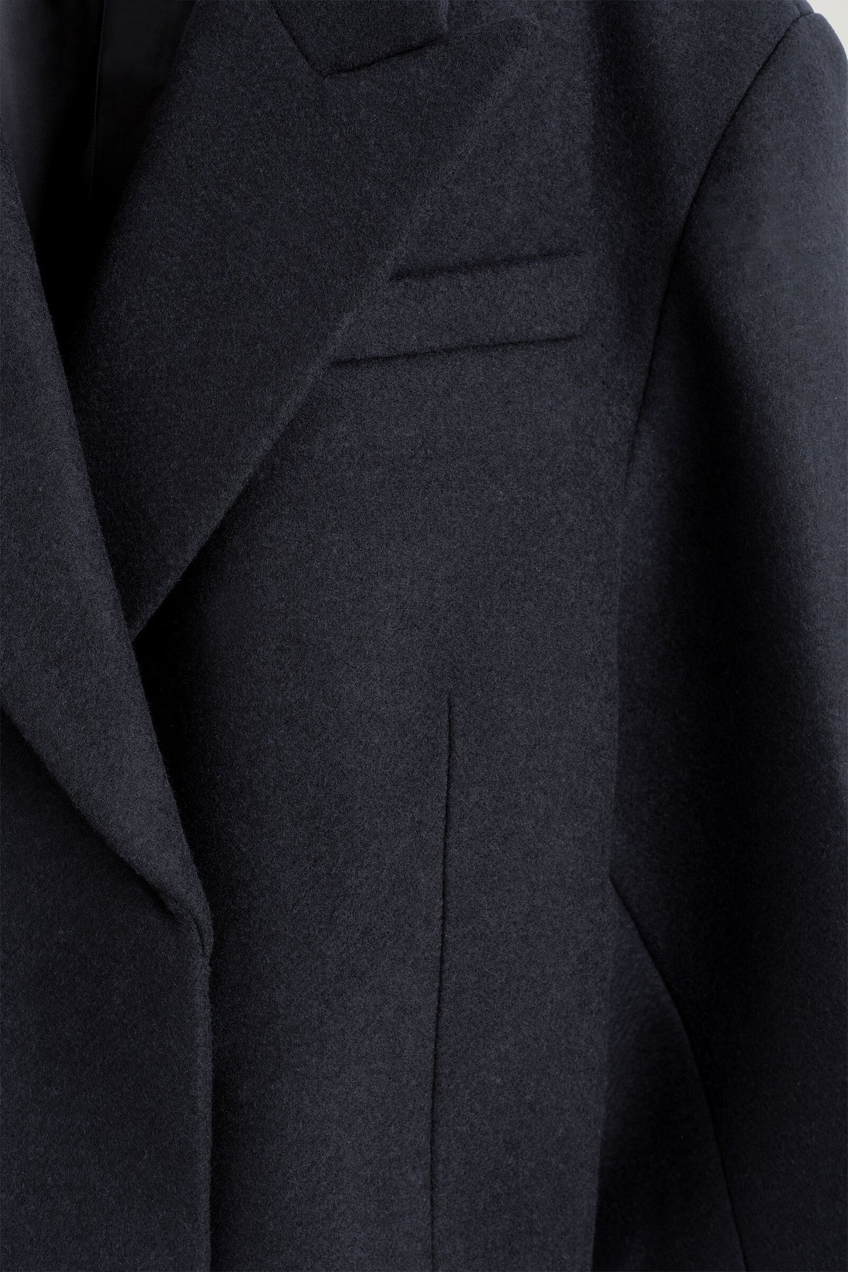 SACO OVERSIZE CORTO DE MEZCLA DE LANA - MARINO | DescriptiveDetail