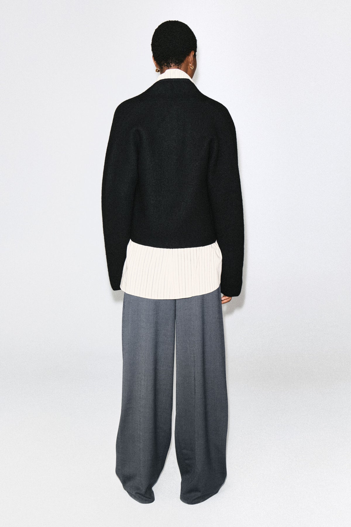 PANTALONES DE MEZCLA DE LANA - AZUL GRIS