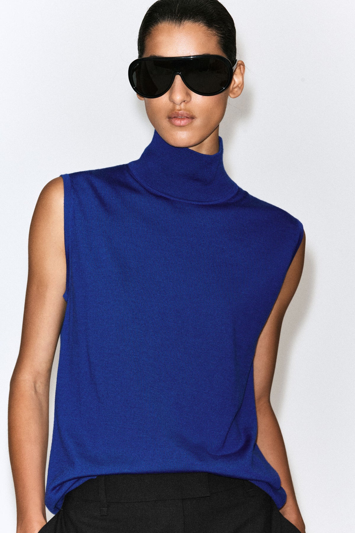 CHAL ECO DE LANA MERINO - AZUL COBALTO