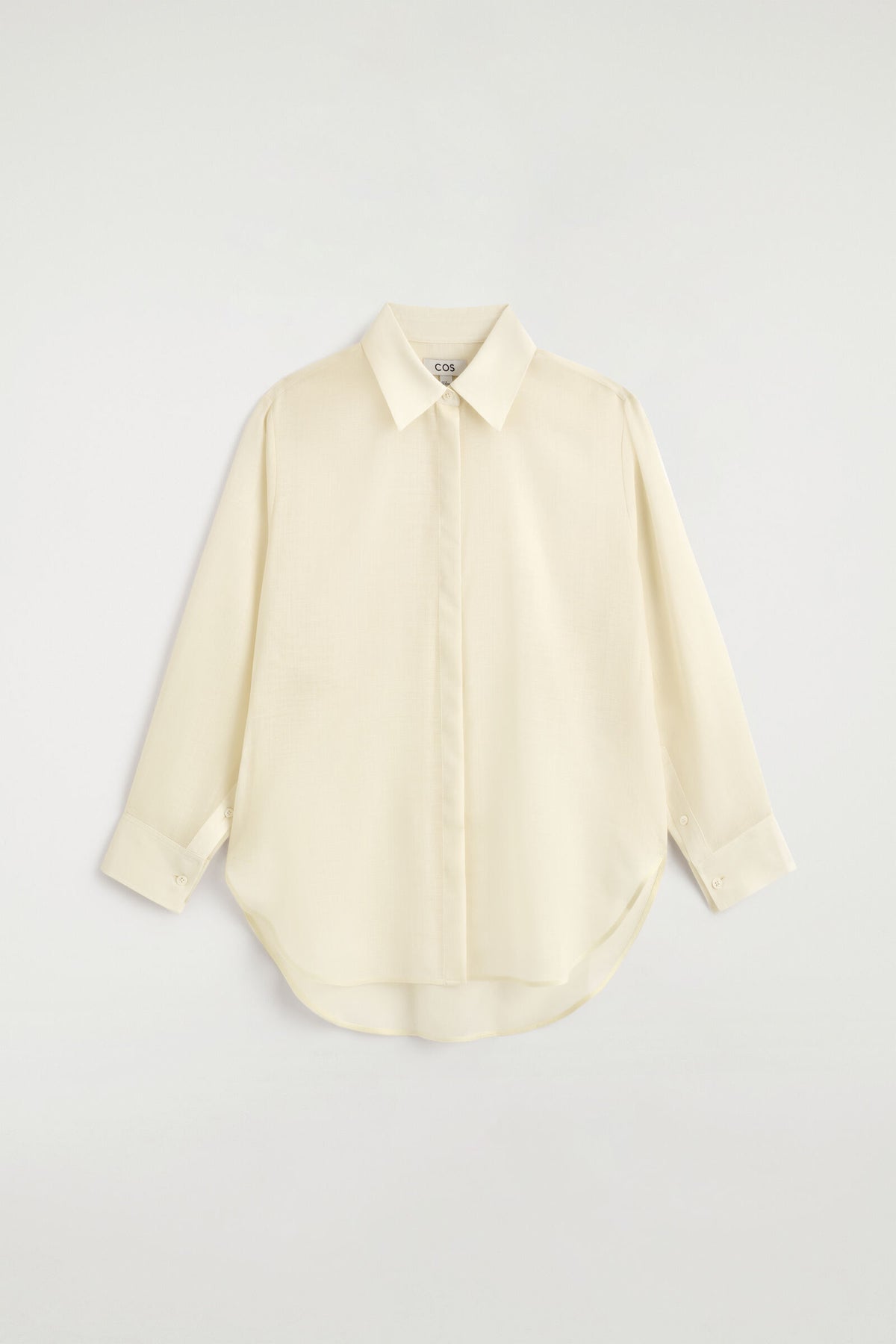 CAMISA FLUIDA DE LANA-VOILE - CREMA | DescriptiveStillLife