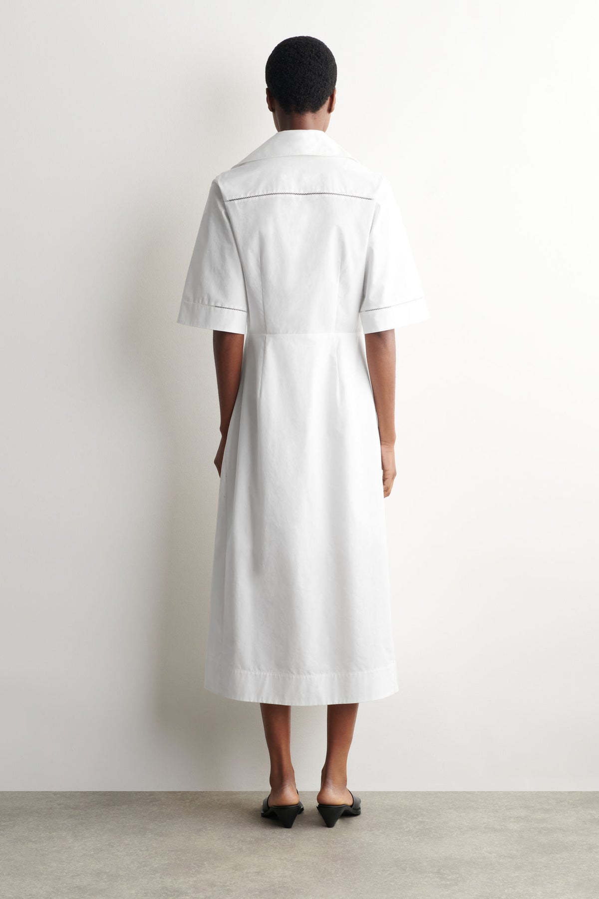VESTIDO MIDI DE PIMA COTTON BORDADO - BLANCO - StillMedia/Lookbook