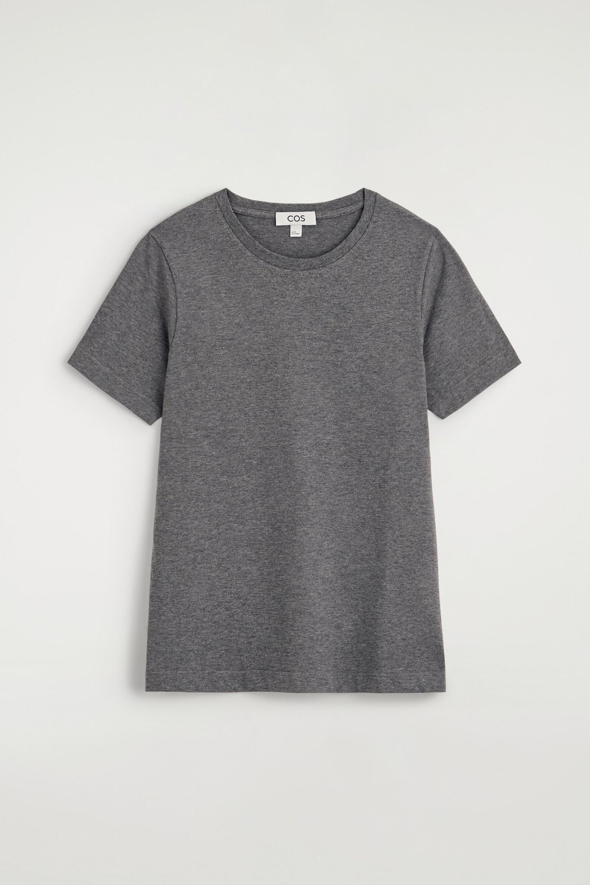 CAMISETA DE ALGODÓN CON CUELLO REDONDO - GRIS JASPEADO | DescriptiveStillLife