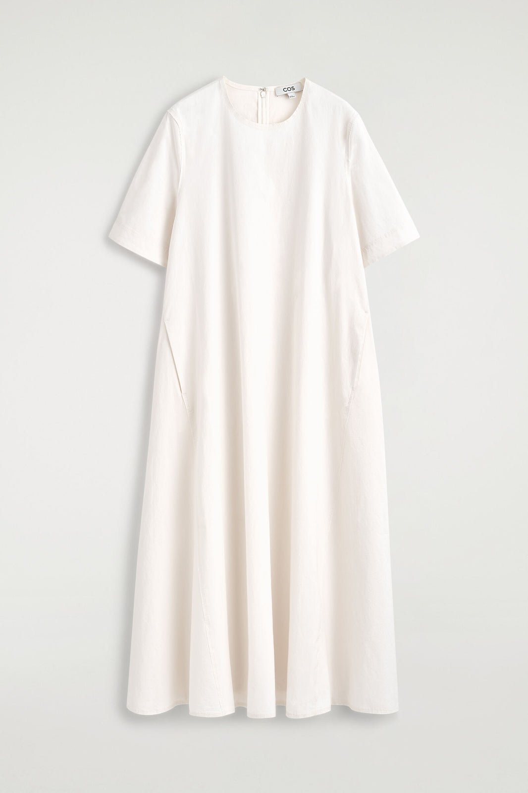 VESTIDO MIDI POPELINA ALGODÓN - BLANCO | DescriptiveStillLife
