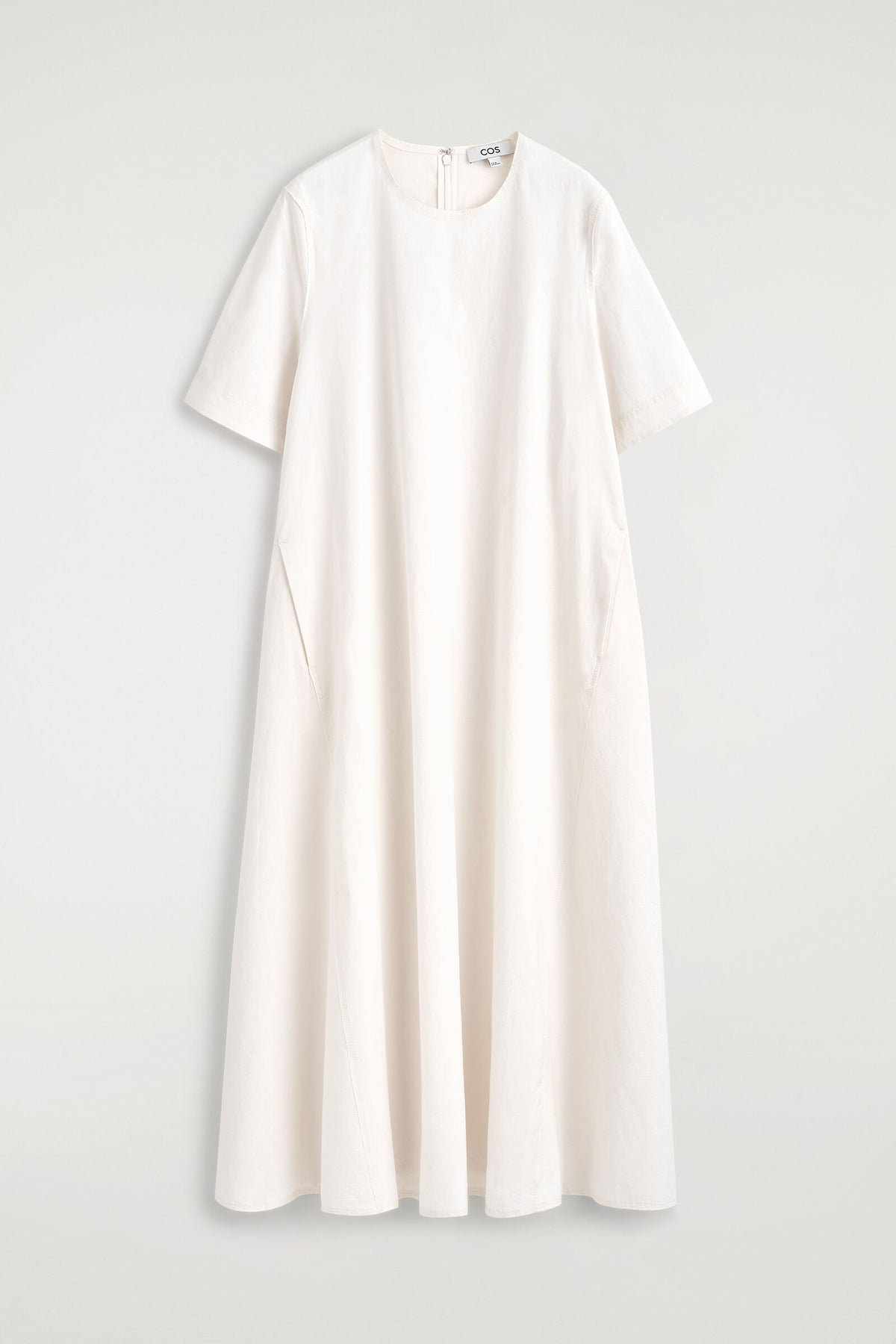 VESTIDO MIDI POPELINA ALGODÓN - BLANCO | DescriptiveStillLife