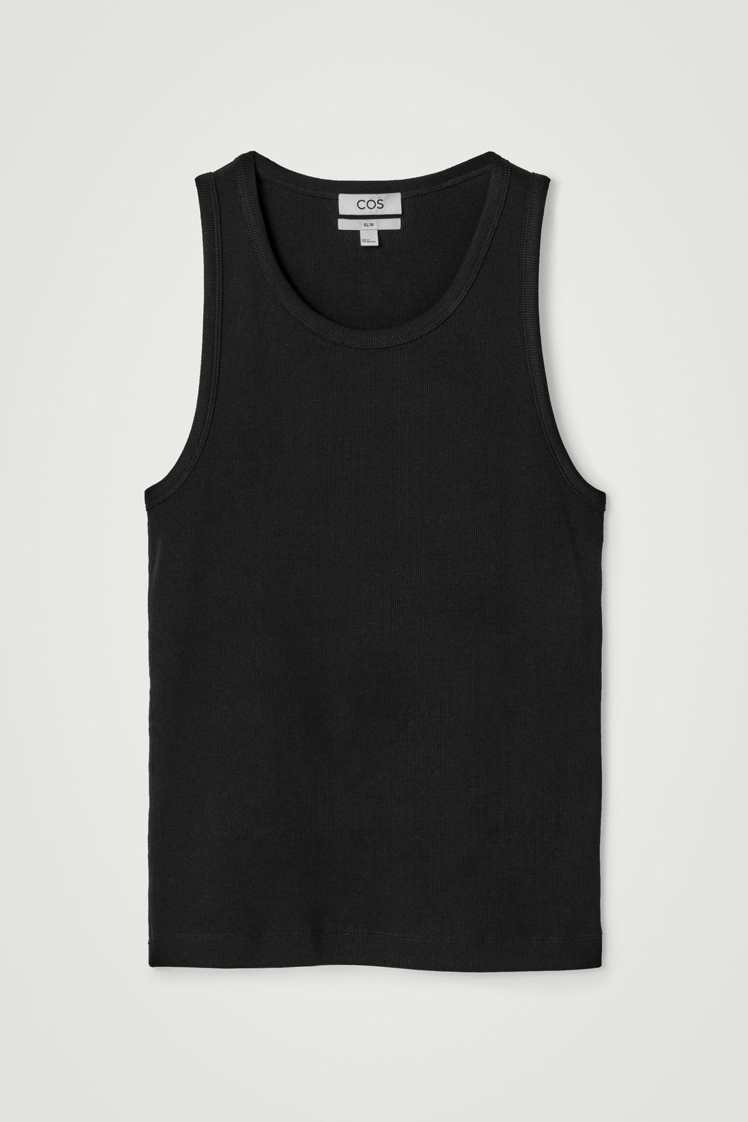 CAMISETA DE ALGODÓN AJUSTADA Y ACANALADA - NEGRO | DescriptiveStillLife