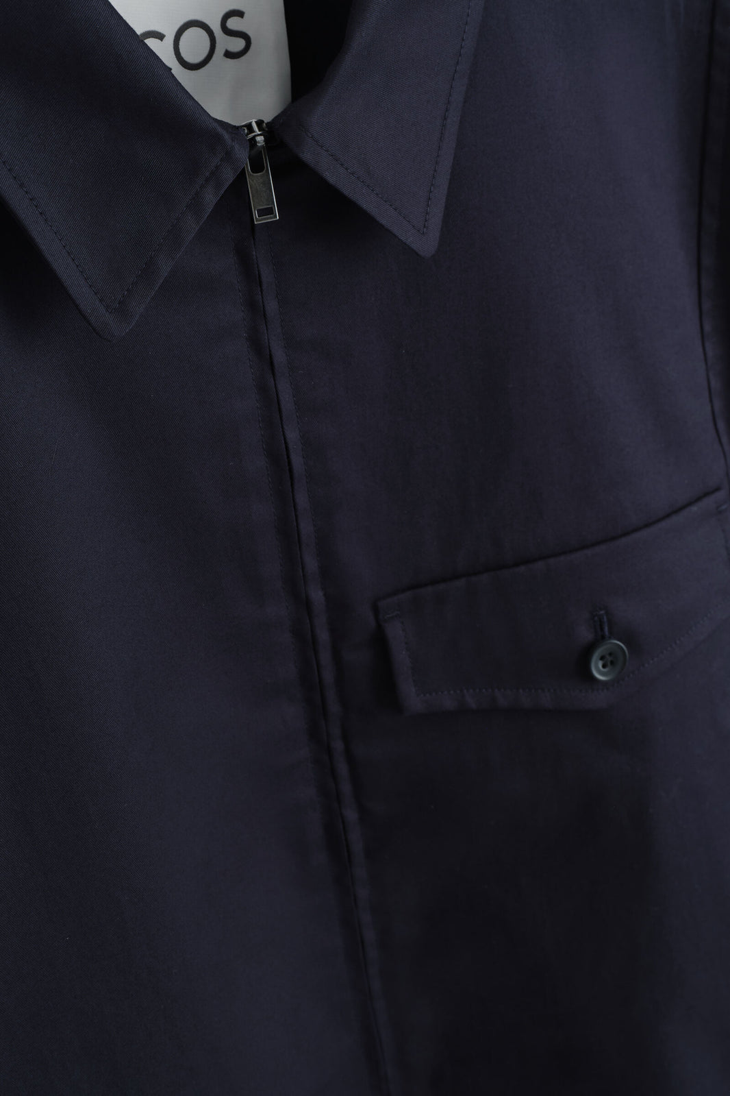 SOBRECAMISA DE ALGODÓN CON CIERRE DE CREMALLERA - AZUL MARINO | DescriptiveDetail